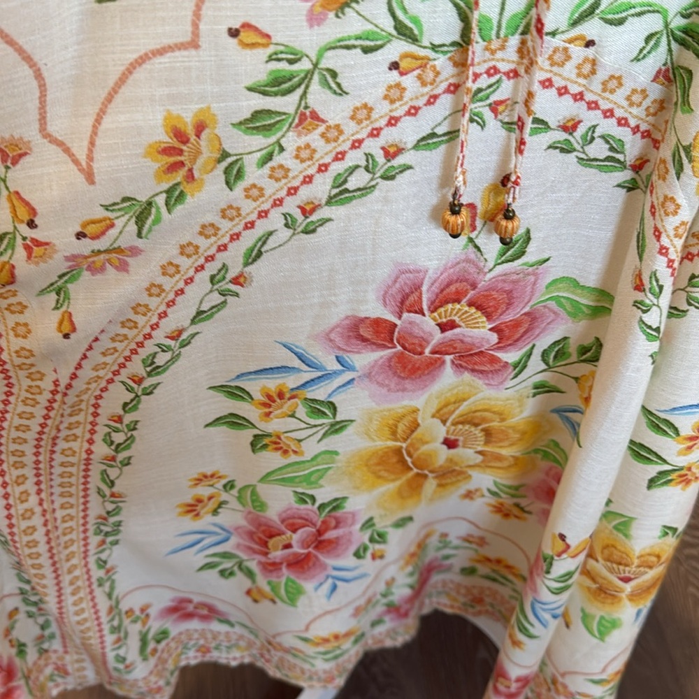 FARM Rio Cream Floral Off-Shoulder Cutout Maxi Dress - Picture 6 of 9